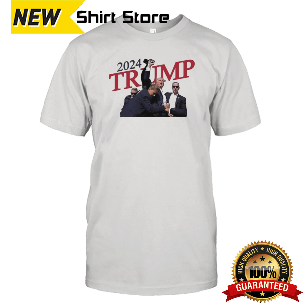 2024 Trump After Being Shot Holding Belt T shirt