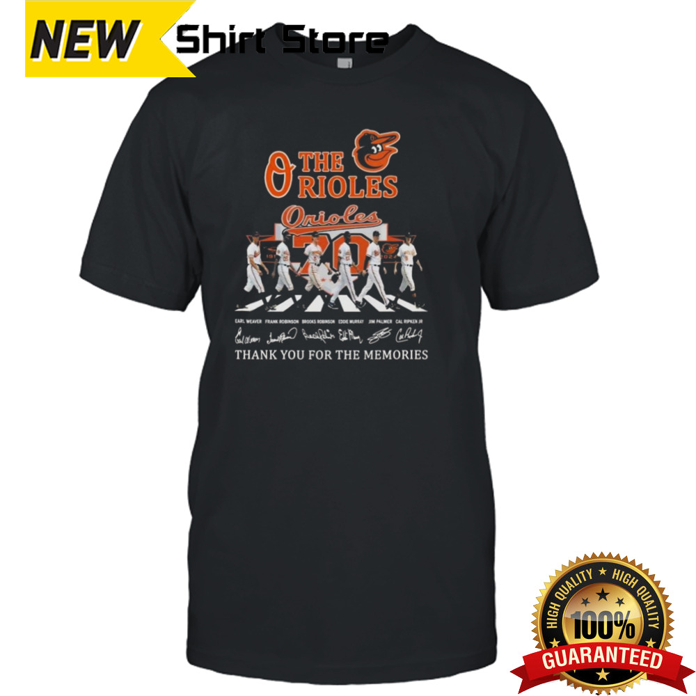 MLB Baltimore Orioles Baseball Team Thank You For The Memories Abbey Road Signatures T-shirt