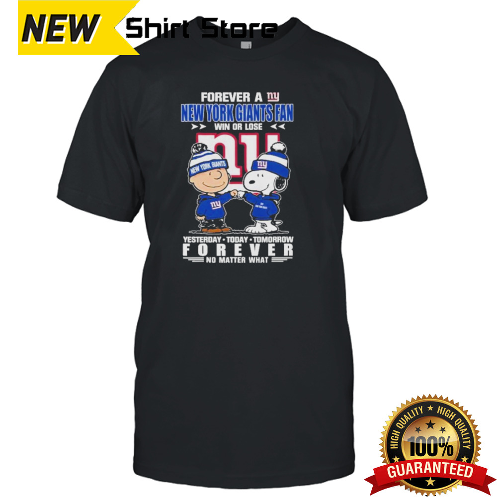 New York Giants Football Fan Forever No Matter What Snoopy T-Shirt