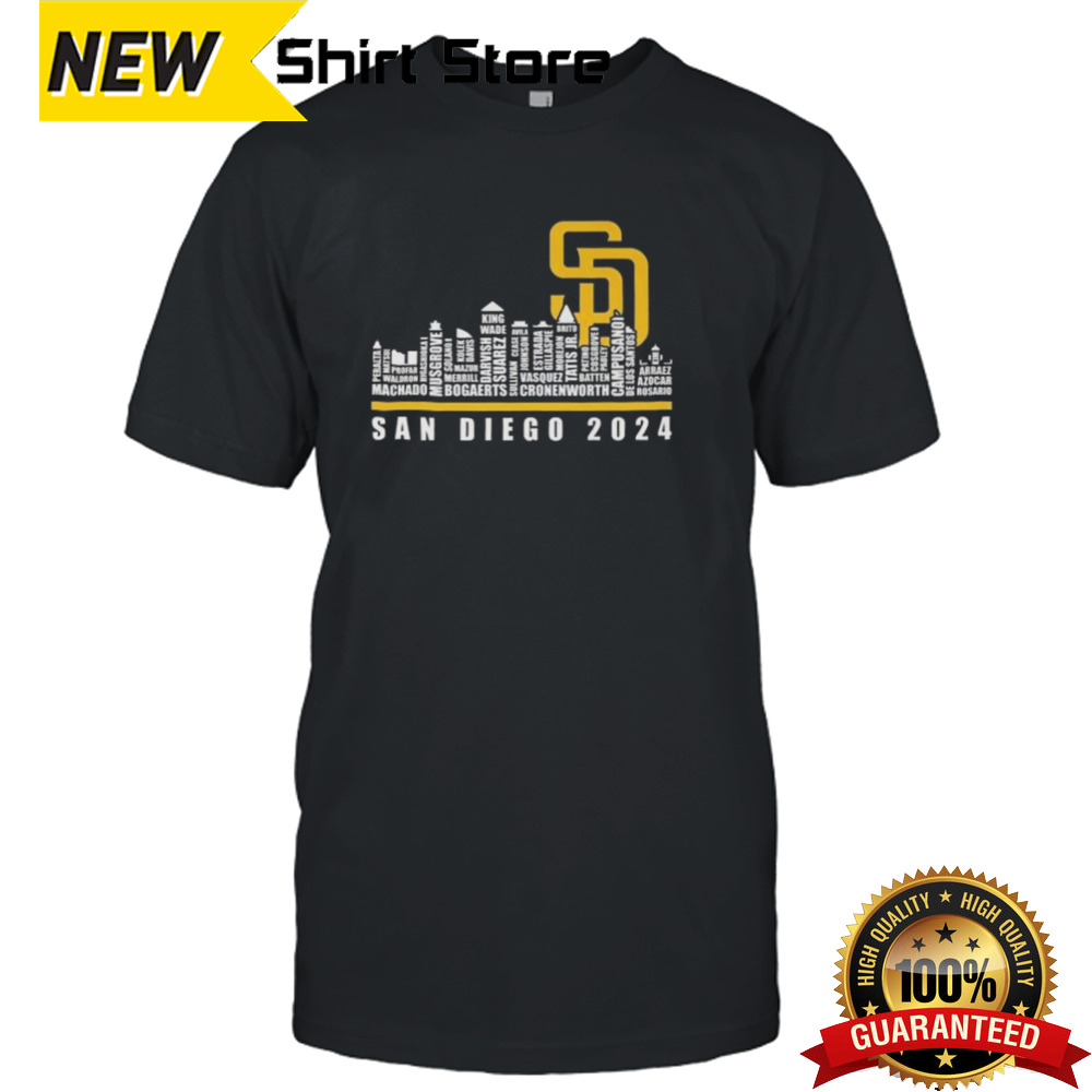 San Diego Padres Best Baseball Team Players And City Skyline 2024 Logo T-shirt