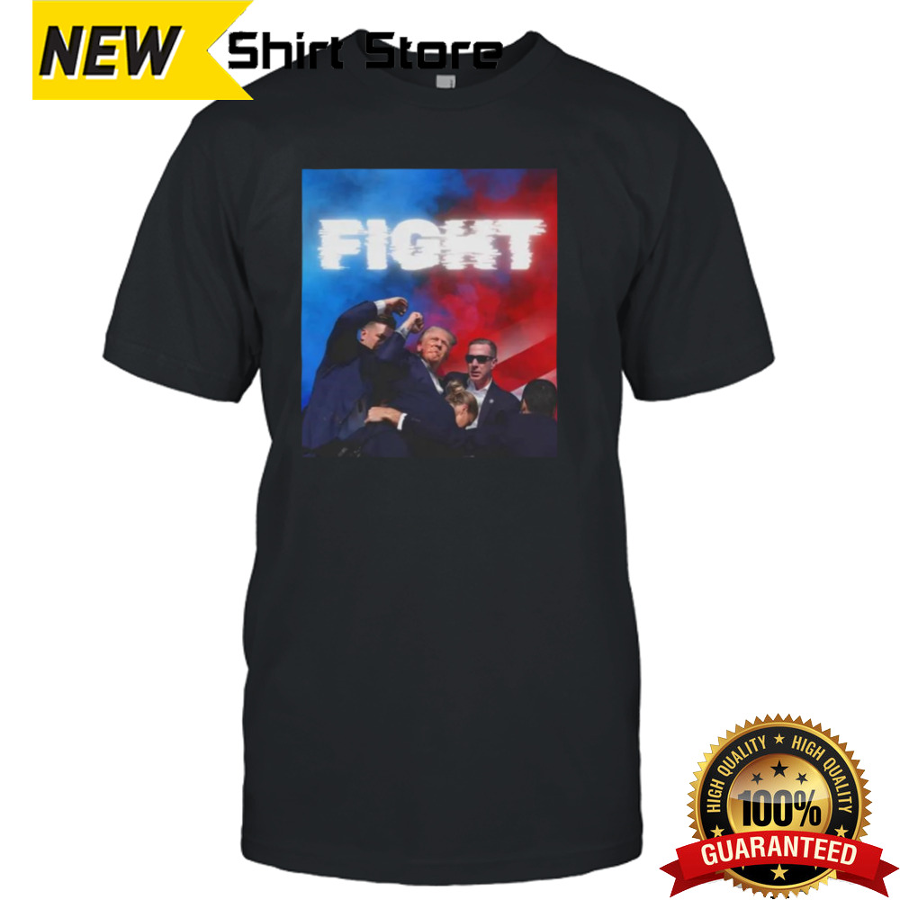 Trump Shooting Fight Written USA Rally T-shirt