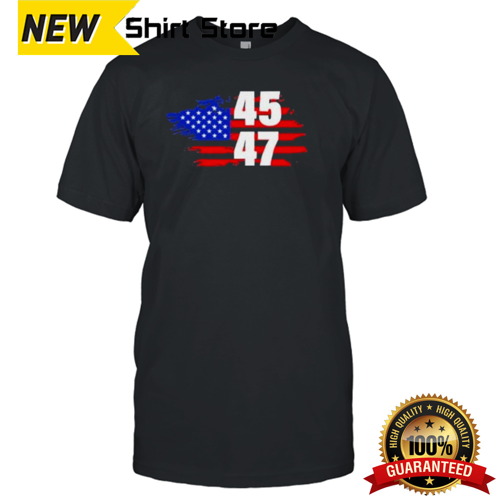 45 47 Trump Vintage Usa Flag 2024 Trump 2024 President Shirt