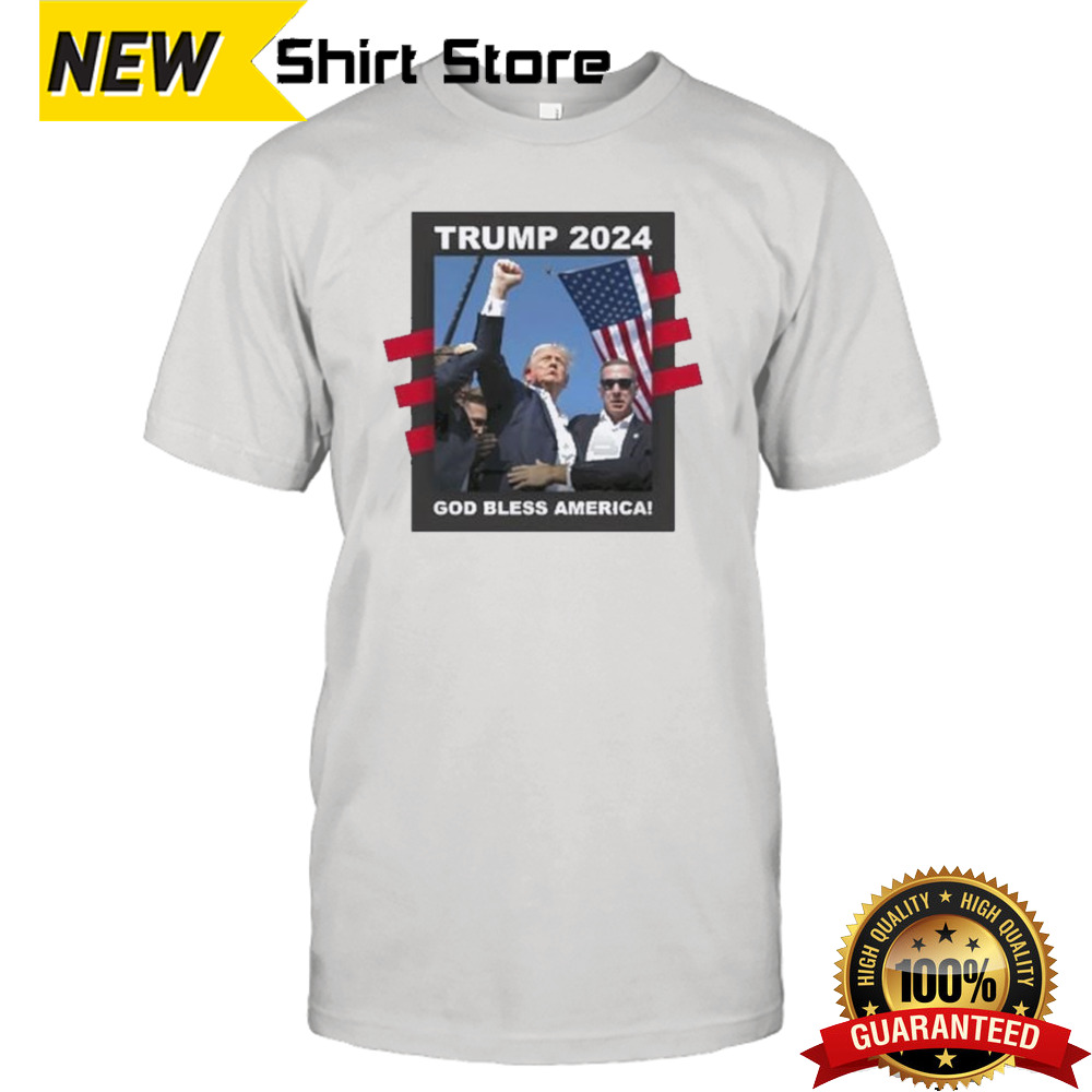 Donald Trump 2024 God Bless America Trump Shot Shirt