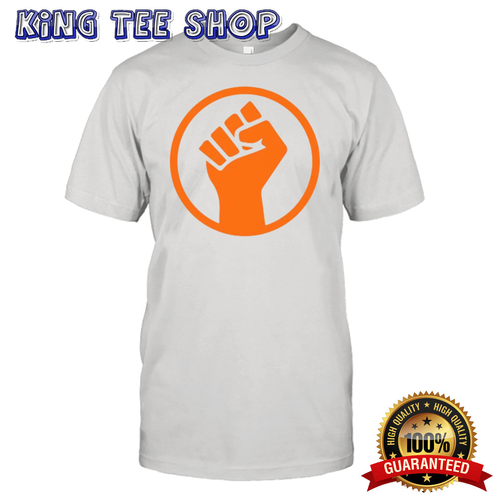 Mad Liberals Orange Fight Symbol Hand T-shirt