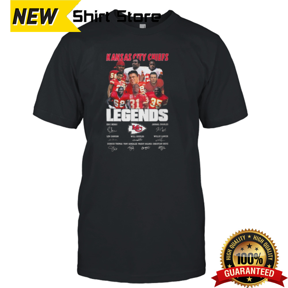 NFL Kansas City Chiefs American Football Team Legends Signatures T-shirt