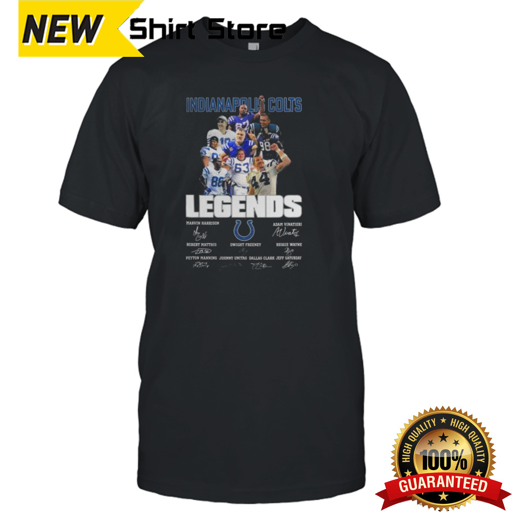 Indianapolis Colts Legends Harrison Mathis Freeney Clark Manning Signatures T-shirt