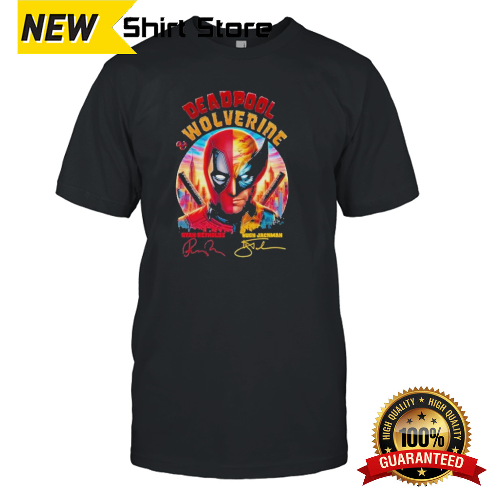 Deadpool And Wolverine Ryan Reynolds – Hugh Jackman Signature Unisex T-Shirt