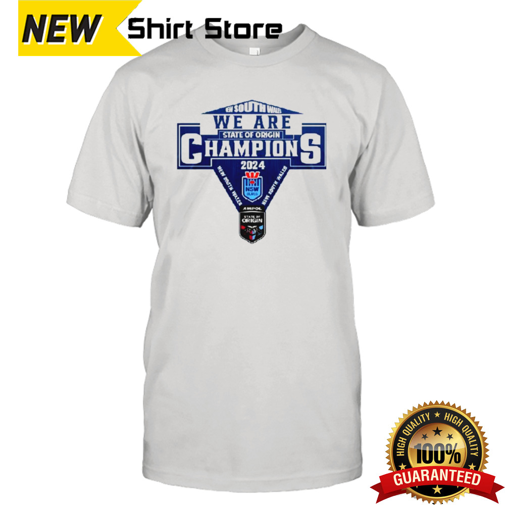 Official New South Wales Blues 2024 State Of Origin Champions Logo Shirt