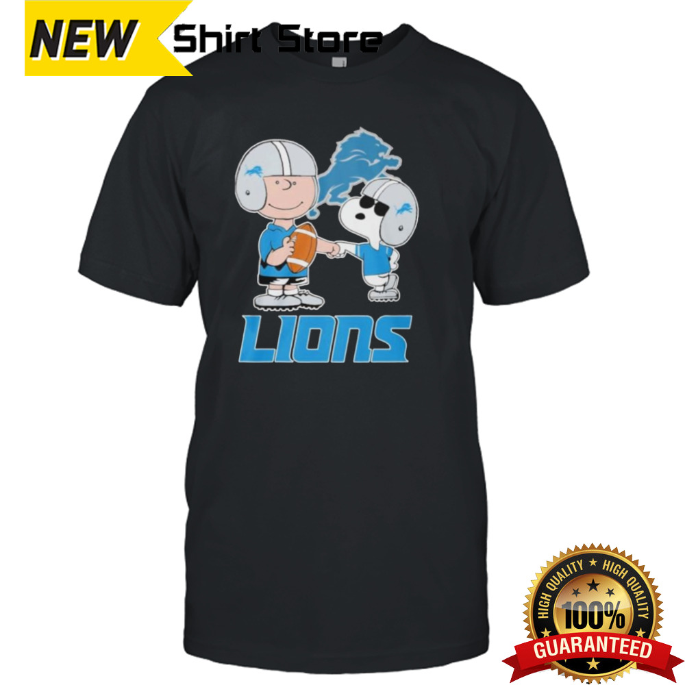 Peanuts Snoopy Fist Bump Charlie Brown Detroit Lions Shirt