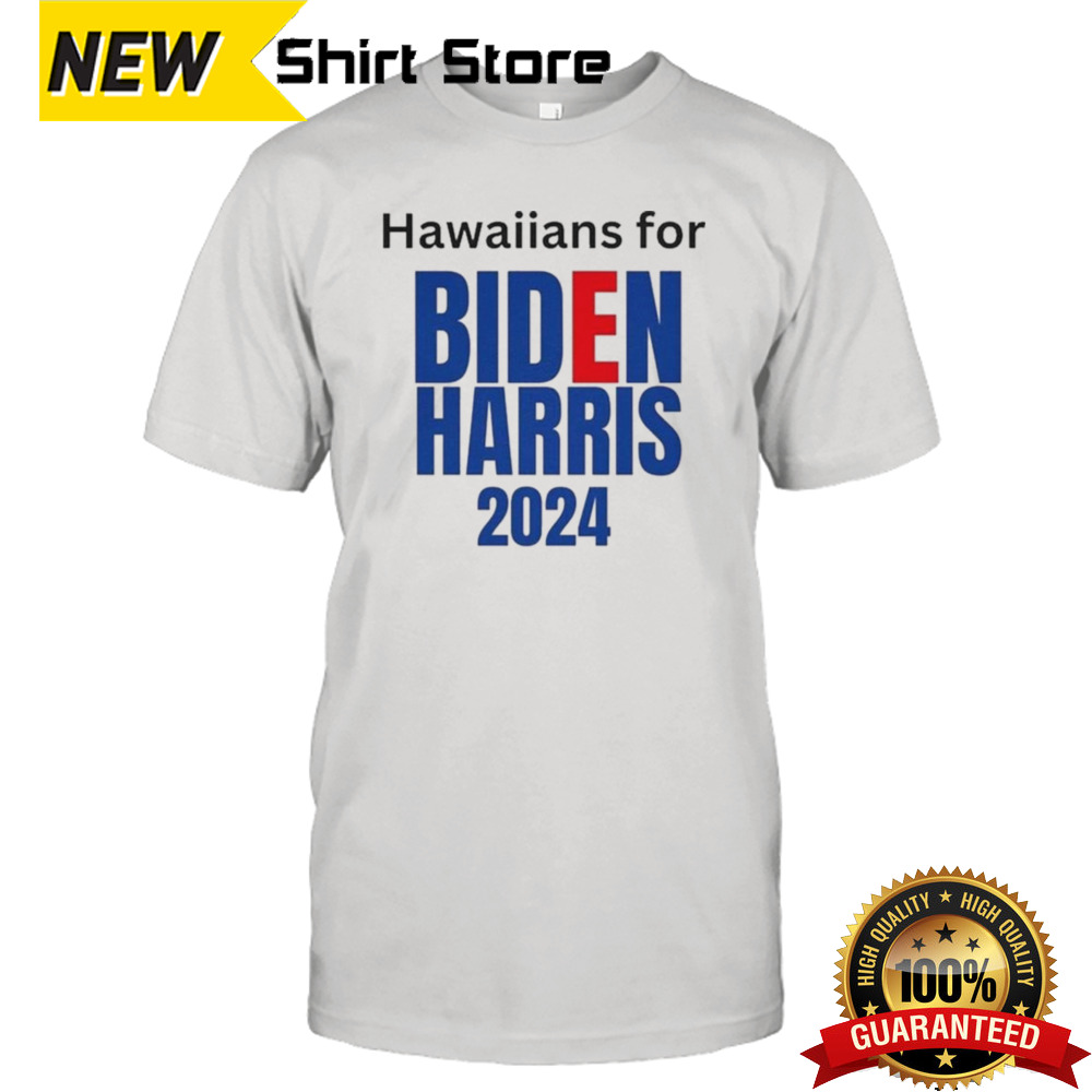 Hawaiians For Biden Harris 2024 Red White Blue T-shirt