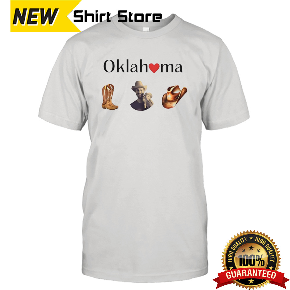 Oklahoma Cowboy Boots Man And Hat Shirt