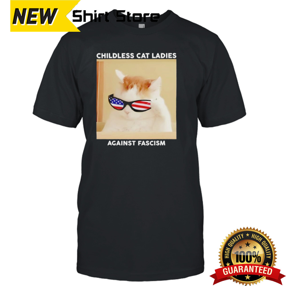 Kamala Harris Childless Cat Ladies Against Fascism T shirt