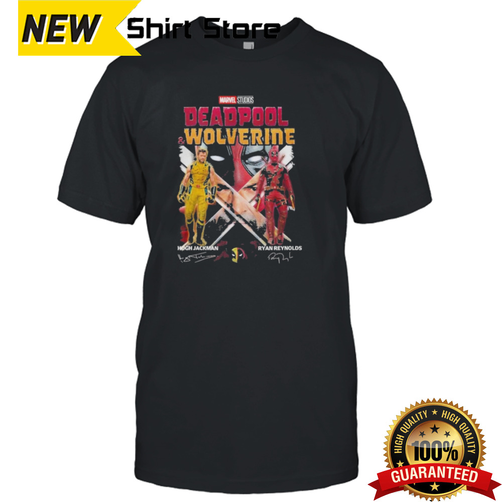 Marvel Studios Deadpool And Wolverine Hugh Jackman – Ryan Reynolds Signature shirt