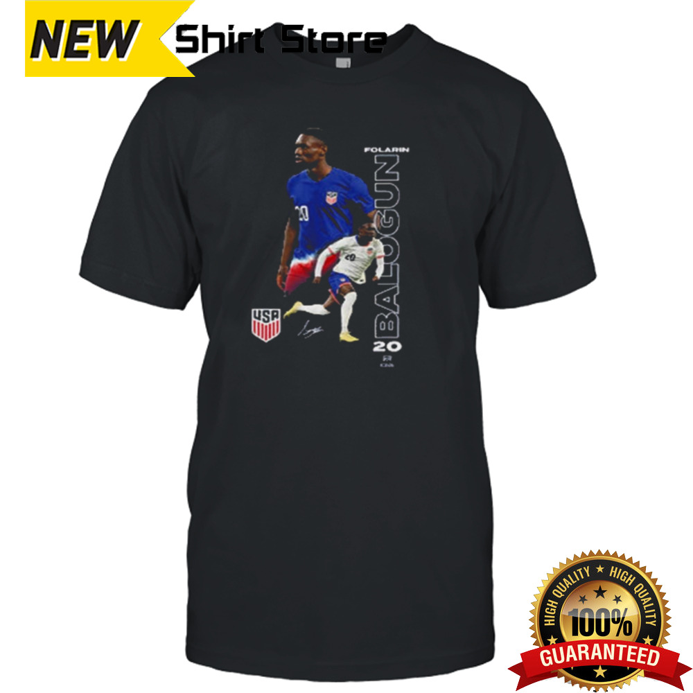 Folarin Balogun Soccer Player Number 20 Signature T-shirt