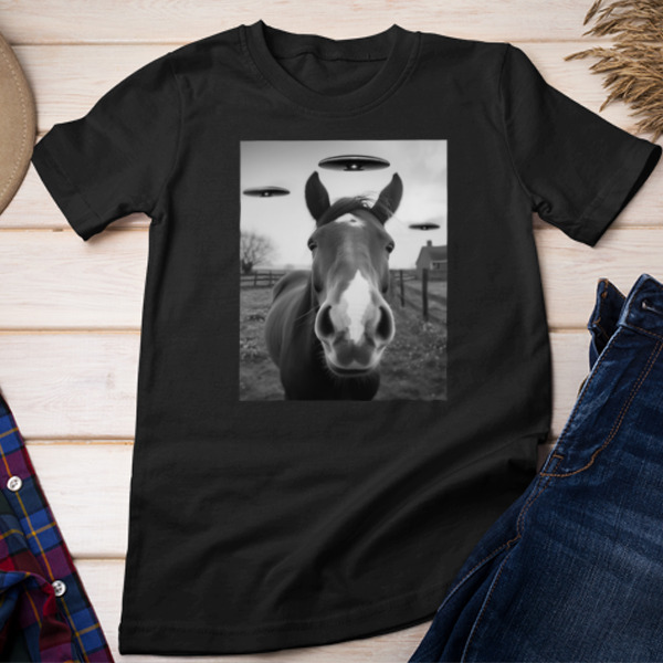 Horse Under The UFO Unisex T-shirt & Sweatshirt