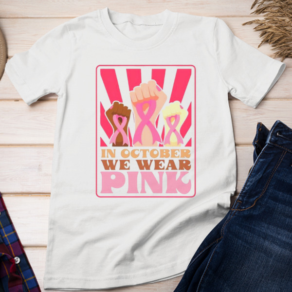 Retro vintage in october we wear pink raised fist Unisex T-shirt & Sweatshirt