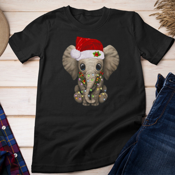 Cute Elephant Wearing Noel Hat Christmas Elephant Unisex T-shirt & Sweatshirt