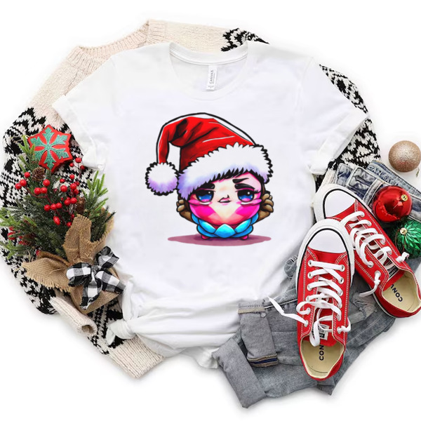 Cartoon Character Wearing Santa Hat for the Holiday Season Unisex T-shirt & Sweatshirt