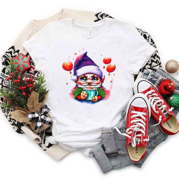 Cartoon Gnome with Colorful Balloons Illustration Unisex T-shirt & Sweatshirt