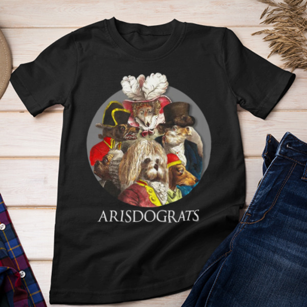 Arisdograts Funny Vintage Aristocrat Dogs T-Shirt Styles Available - Multiple Colorways - Cross-gender Fashion