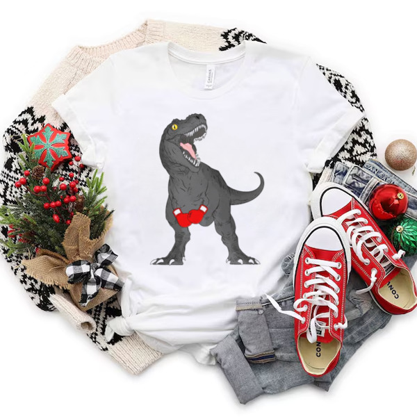 T-Rex Boxing A Knockout of Prehistoric Proportions Classic T-Shirt & Sweatshirt - Multiple Colorways - Cross-gender Fashion