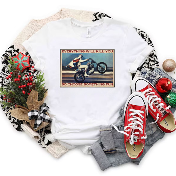 Vintage Motorcycle Evel Knievel Poster Classic T-Shirt & Sweatshirt - Multiple Colorways - Cross-gender Fashion