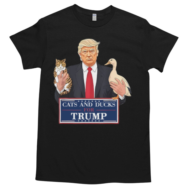 Cats And Ducks For Trump President 2024 Tshirt – High durability non-shrink fabric – Cross-gender Fashion