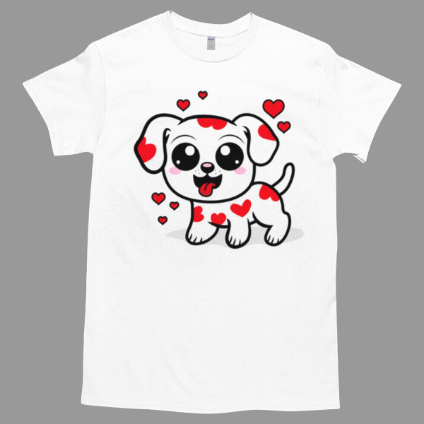 Dalmatian heart Tshirt - High durability non-shrink fabric - Cross-gender Fashion