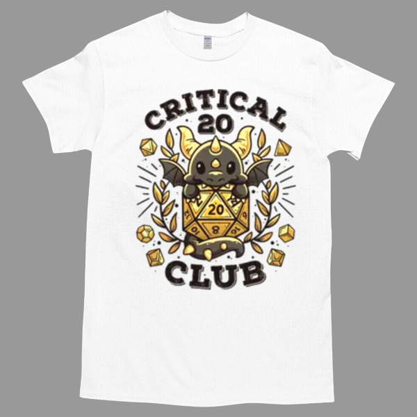 Critical 20 Club Tshirt - High durability non-shrink fabric - Cross-gender Fashion