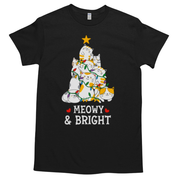 Meowy and bright Unisex Tshirt, Cotton Womenswear, High durability non-shrink fabric