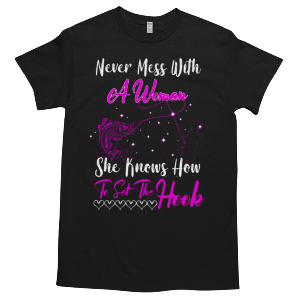 SHE KNOWS HOW TO SET THE HOOK Unisex Tshirt, Cotton Womenswear, High durability non-shrink fabric