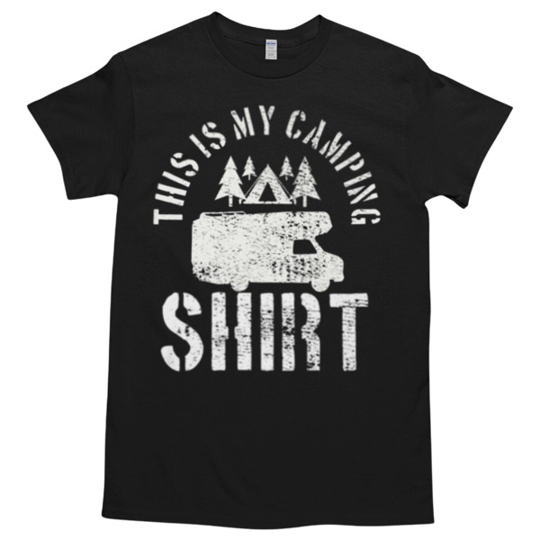 Camping Trailer Camper Van This is My Camping Unisex Tshirt, Cotton Womenswear, High durability non-shrink fabric