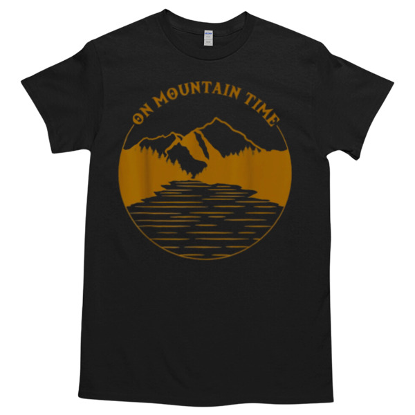 HIKING ON MOUNTAIN TIME Unisex Tshirt, Cotton Womenswear, High durability non-shrink fabric