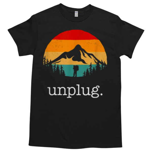 HIKING UNPLUG Unisex Tshirt, Cotton Womenswear, High durability non-shrink fabric