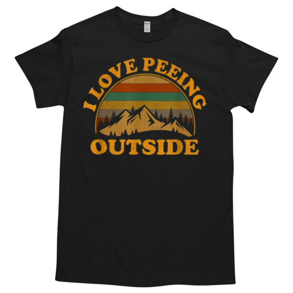 I LOVE PEEING OUTSITE Unisex Tshirt, Cotton Womenswear, High durability non-shrink fabric