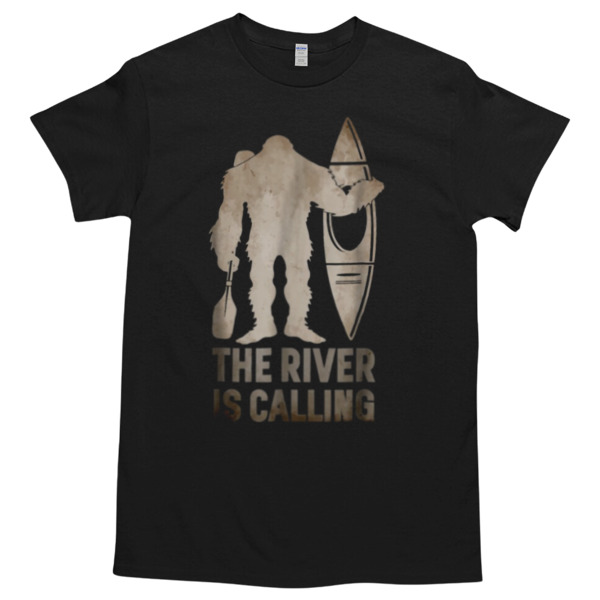 KAYAK - THE RIVER IS CALLING Unisex Tshirt, Cotton Womenswear, High durability non-shrink fabric