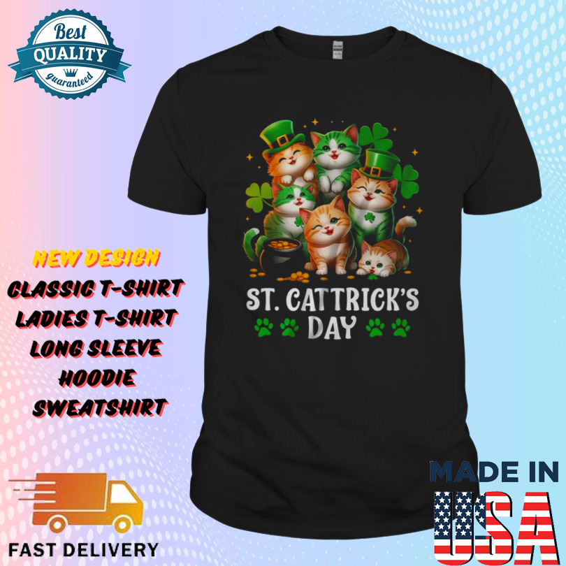 St Patricks Catricks Day Cats Saint Pattys Women Men Kids Shirt