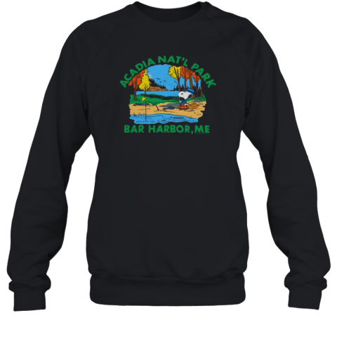 Peanuts Snoopy X Acadia National Park Bar Harbor Me 2025 Retro Painting Unisex Sweatshirt