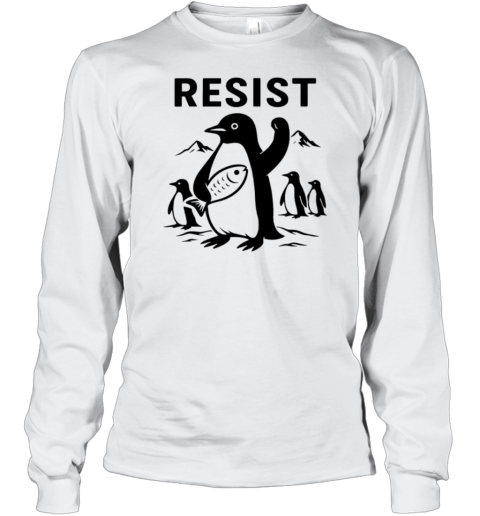 Penguins Resist Printed Round Long Sleeved T-shirt