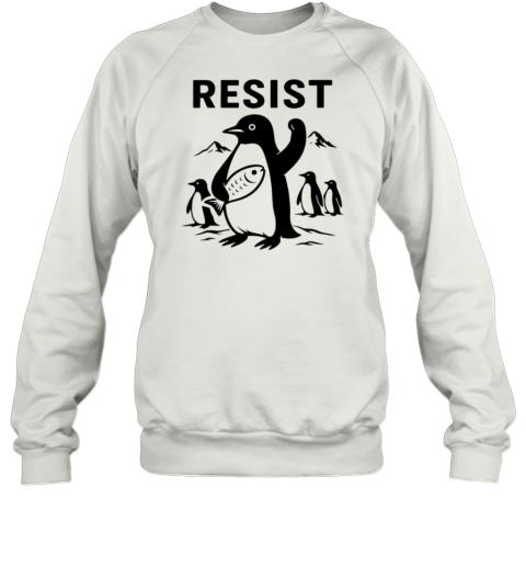 Penguins Resist Printed Round Unisex Sweatshirt
