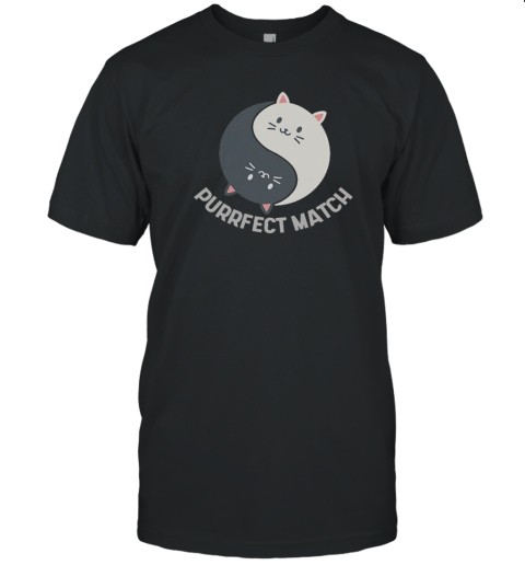 Good Purrfect Match Balance Cats Cute Kawaii Art T-Shirt