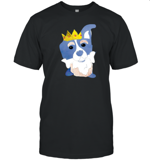 King Dog Chews Bones Cartoon T-Shirt