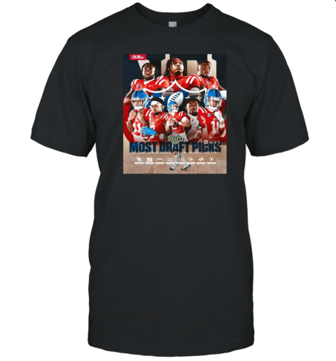 Ole Miss Rebels Football Most Draft Picks Of The Seven Round Era In School History 2025 NFL Draft Poster T-Shirt