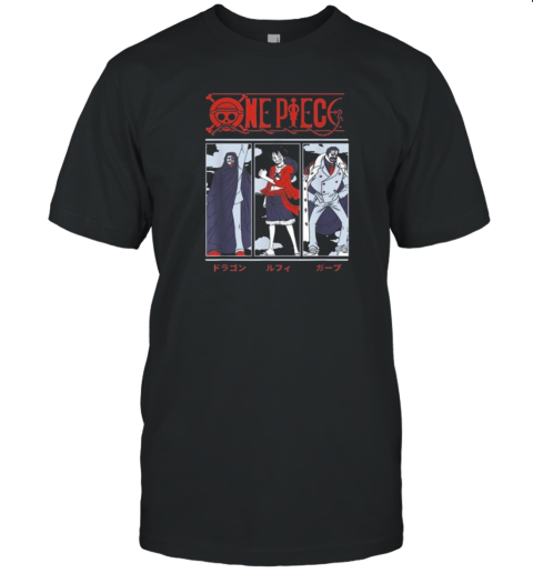 One Piece Anime Meet The Monkeys Dragon Luffy And Garp T-Shirt
