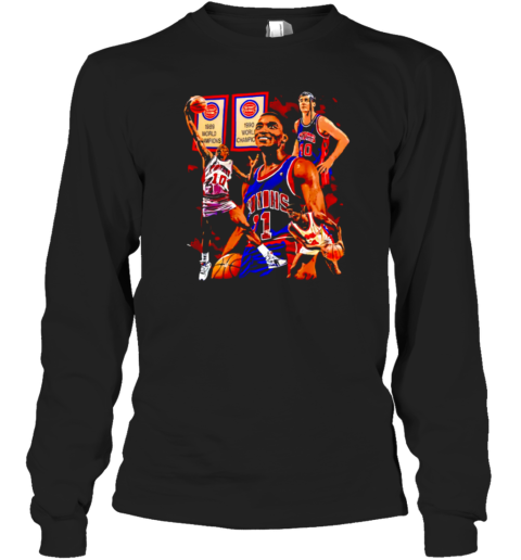 Pistons World Champions 1989 Graphic Retro Long Sleeved T-shirt