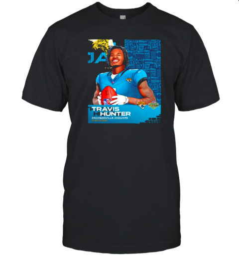 Travis Hunter Jacksonville Jaguars 2025 NFL Draft Art T-Shirt