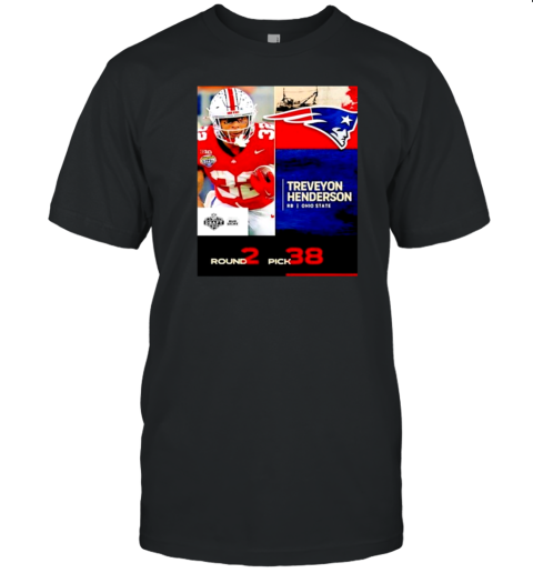 Treveyon Henderson New England Patriots 2025 Nfl Draft Poster T-Shirt