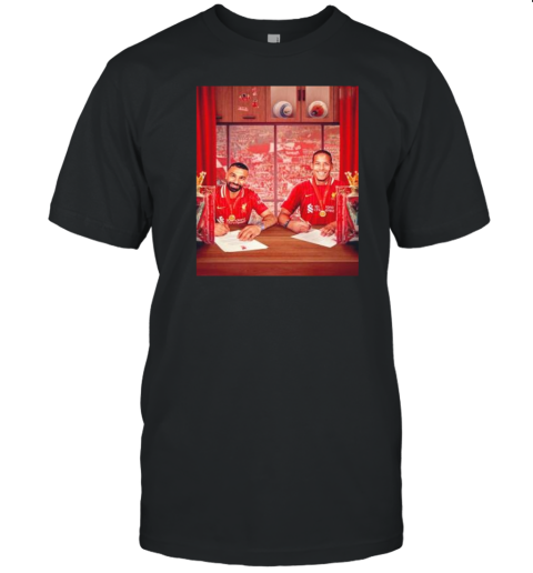Virgil Van Dijk And Mohamed Salah New Contracts New Medals T-Shirt