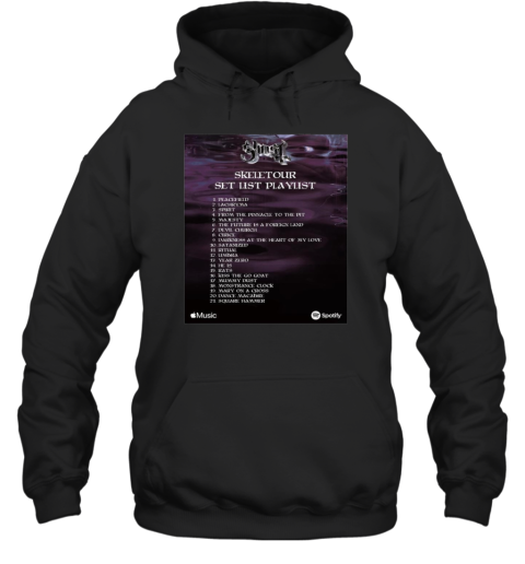 Poster Ghost Skeletour Setlist Playlist Peacefield Lachryma Spirit From The Pinnacle To The Pit Unisex Hoodie