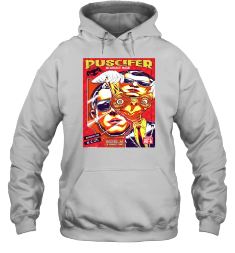 Puscifer Wearable Mask Redacted 5.2.25 Rogers AR Walmart Amp Poster Unisex Hoodie